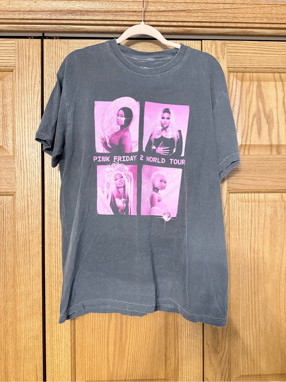 OFFCIAL Nicki Minaj Pink Friday 2 Tour Merch Shirt Charcoal & Pink